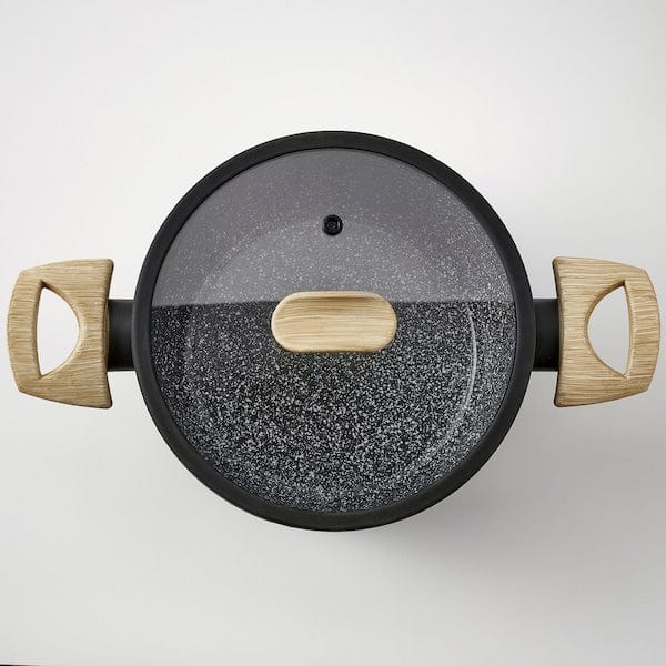 Ikea HUSKNUT - Pot with lid, non-stick coating black,2.7 l