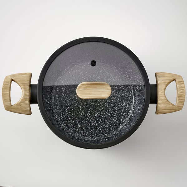 HUSKNUT pot with lid, non-stick coating black, 2.7 l