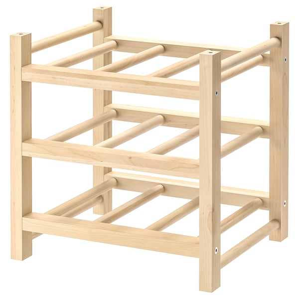 HUTTEN 9-bottle wine rack, solid wood, 33x34x30 cm