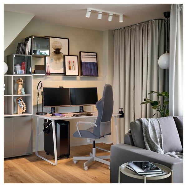 HUVUDSPELARE gaming desk, beige, 140x80 cm