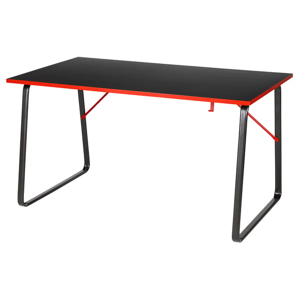 HUVUDSPELARE gaming desk, black, 140x80 cm