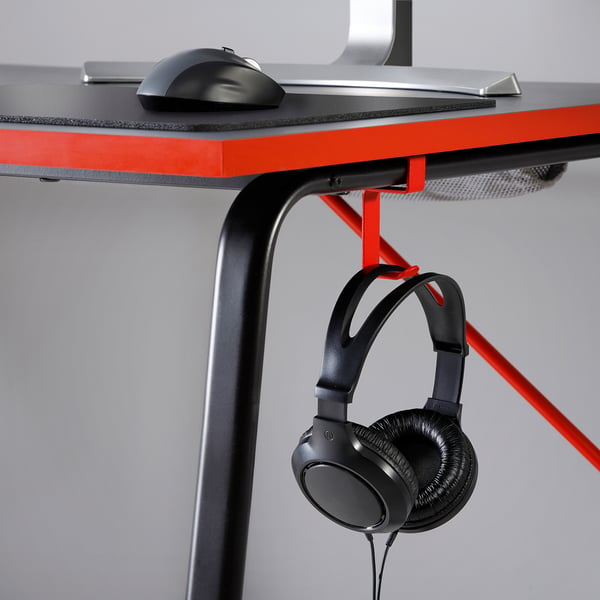 HUVUDSPELARE gaming desk, black, 140x80 cm