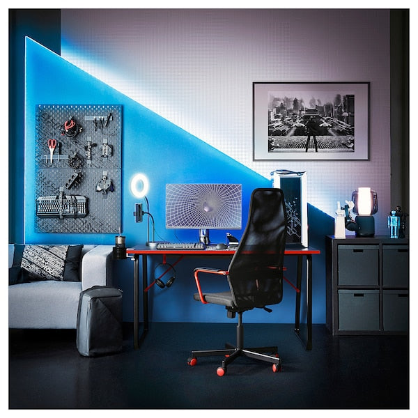 HUVUDSPELARE - Gaming desk, black, 140x80 cm