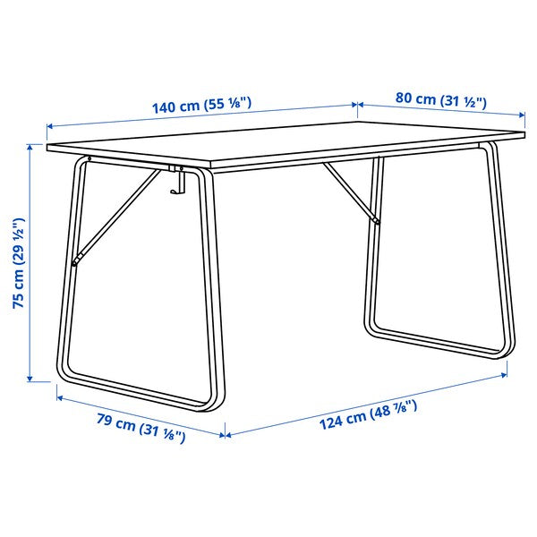 HUVUDSPELARE - Gaming desk, black, 140x80 cm