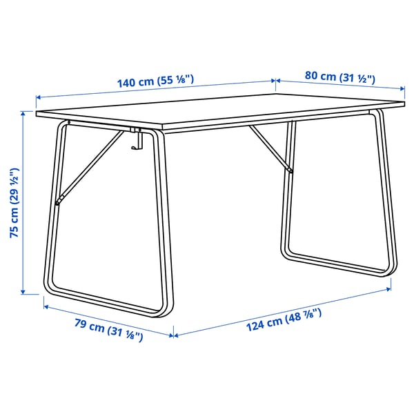 HUVUDSPELARE gaming desk, black, 140x80 cm