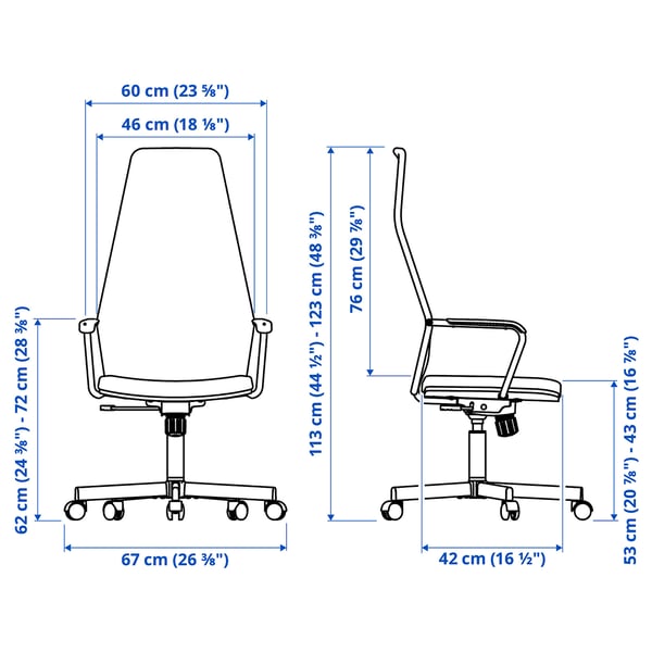 HUVUDSPELARE gaming chair, black, 60 cm