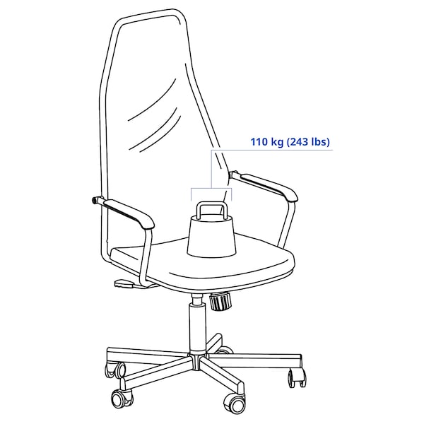HUVUDSPELARE gaming chair, black, 60 cm