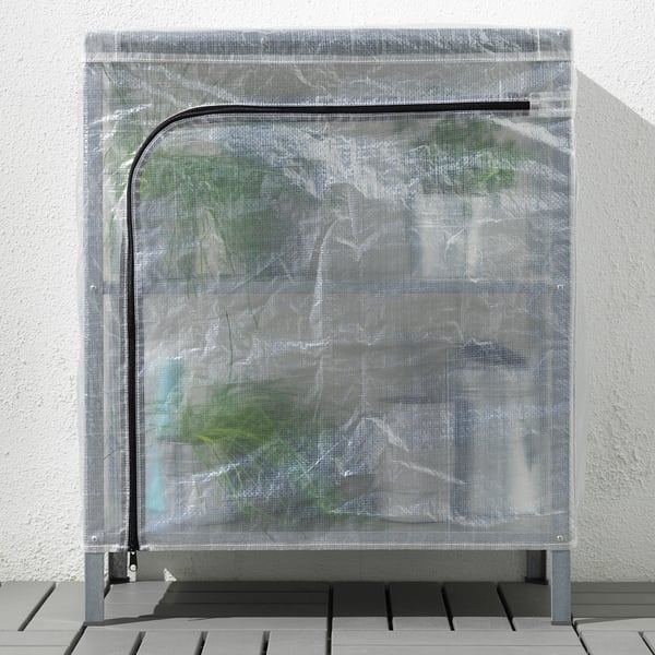 HYLLIS shelving unit with cover, transparent, 60x27x74 cm