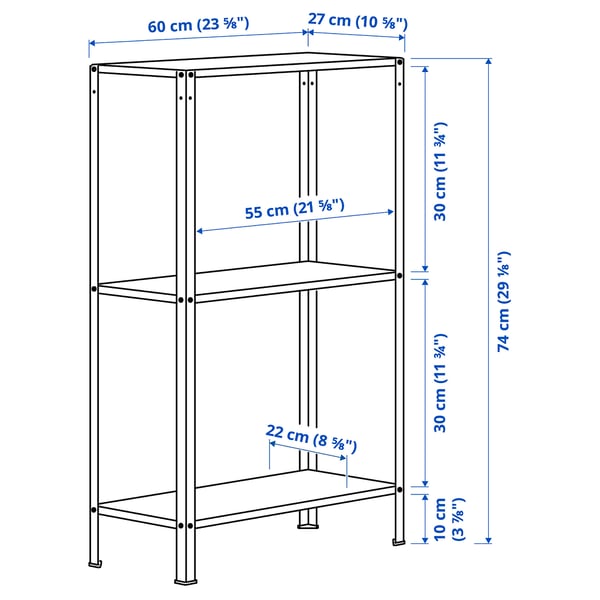 HYLLIS shelving unit, in/outdoor, 60x27x74 cm