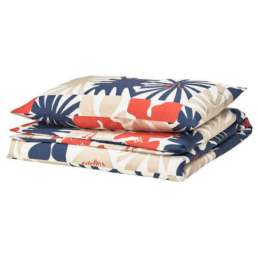 HYLSNEJLIKA - Duvet Cover and Pillow Case, Patterned, 150x200/50x80 cm - Pillow Case Quantity: 1 pc. Pillow Case Length: 50 cm Pillow Case Width: 80 cm Thread Count: 152 Inch²Duvet Cover Length: 200 cmDuvet Cover Width: 150 cm