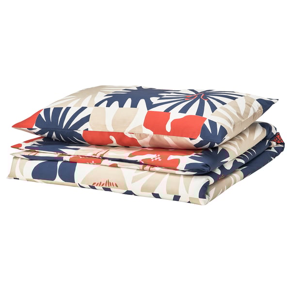 HYLSNEJLIKA - HYLSNEJLIKA Duvet cover and pillowcase, multicolour, 150x200/50x80 cm