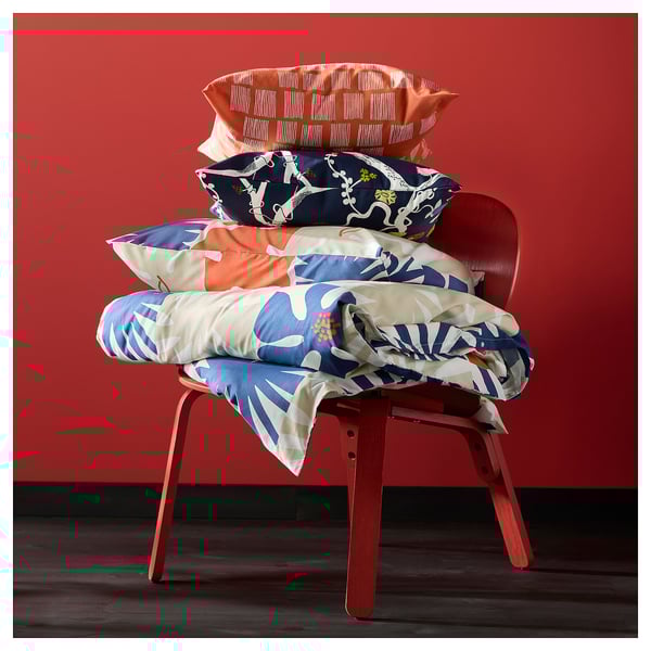 HYLSNEJLIKA - HYLSNEJLIKA Duvet cover and pillowcase, multicolour, 150x200/50x80 cm