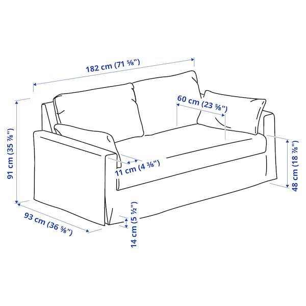 HYLTARP - 2-seater sofa, Gransel dove grey ,