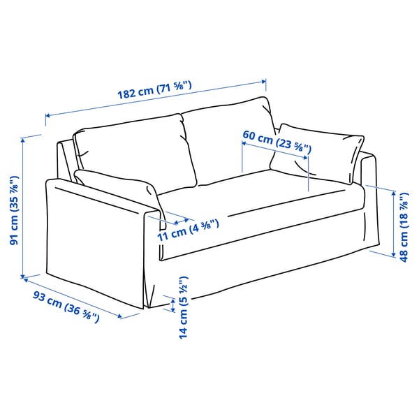 HYLTARP 2-seat sofa, Gransel grey-brown, 182 cm