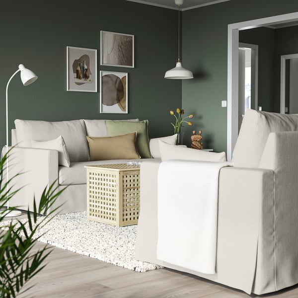 HYLTARP 2-seat sofa, Gransel natural, 182 cm