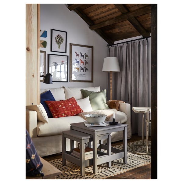 HYLTARP - 2-seater sofa, Gransel natural ,
