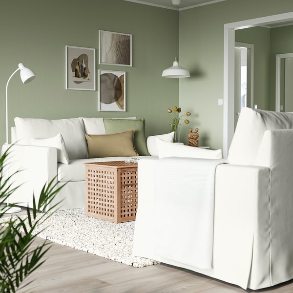HYLTARP 2-seat sofa, Hallarp white, 182 cm