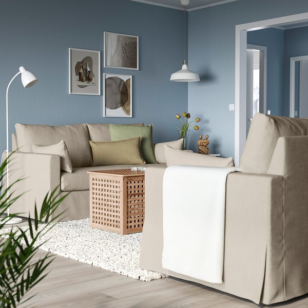 HYLTARP - 2-seater sofa, Hemmesta light beige ,