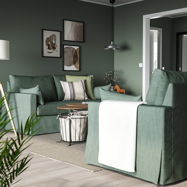 HYLTARP 2-seat sofa, Hemmesta grey-green, 182 cm