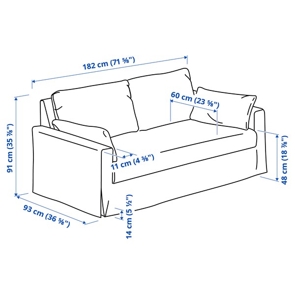 HYLTARP - 2-seater sofa, Hemmesta gray-green