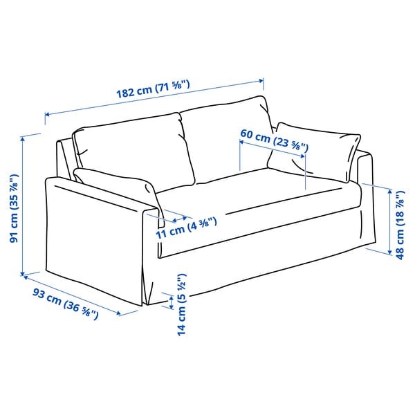 Ikea HYLTARP - 2-seater sofa, Hemmesta gray-green