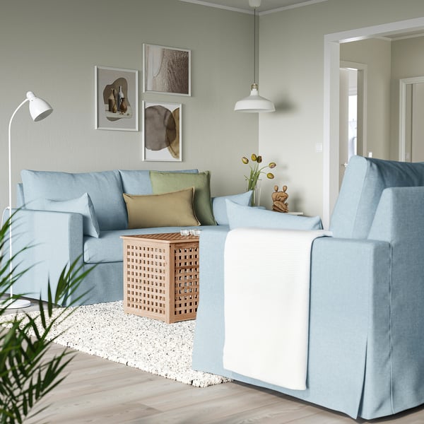 HYLTARP - 2-seater sofa, Kilanda pale blue ,