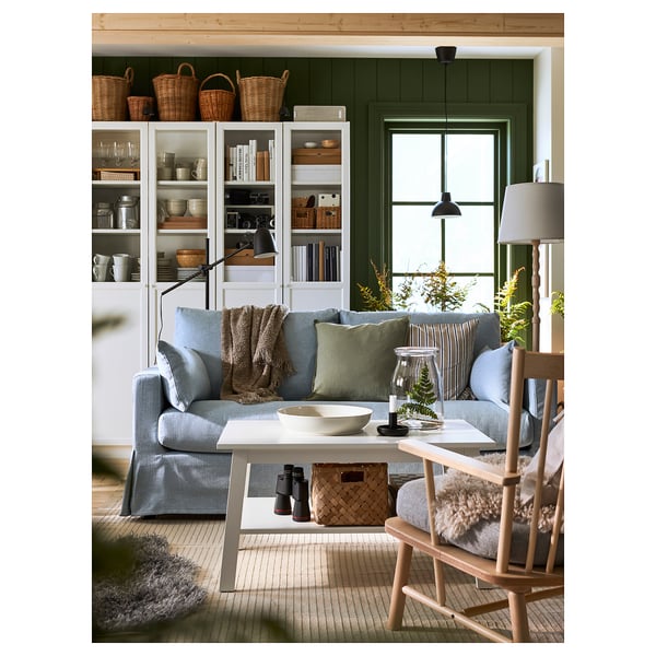 HYLTARP - 2-seater sofa, Kilanda pale blue ,