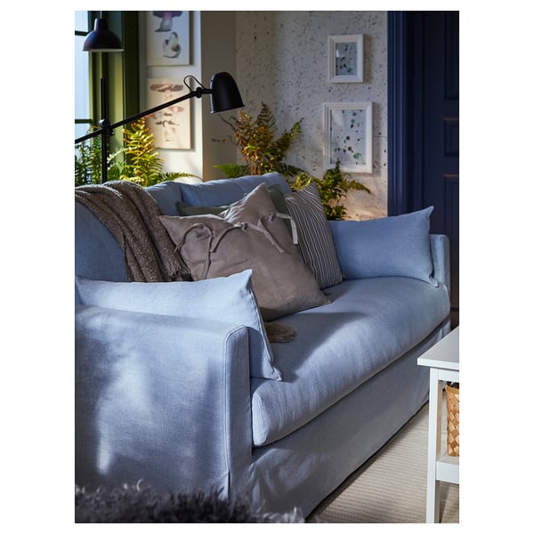 HYLTARP - 2-seater sofa, Kilanda pale blue ,