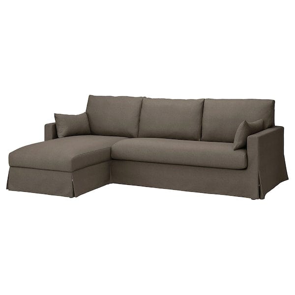 Ikea HYLTARP - 3-seater sofa/chaise-longue, left, Gransel dove-grey ,