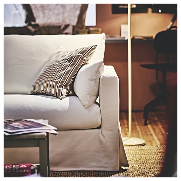 HYLTARP 3-seat sofa w chaise longue, left, Hallarp white, 262 cm