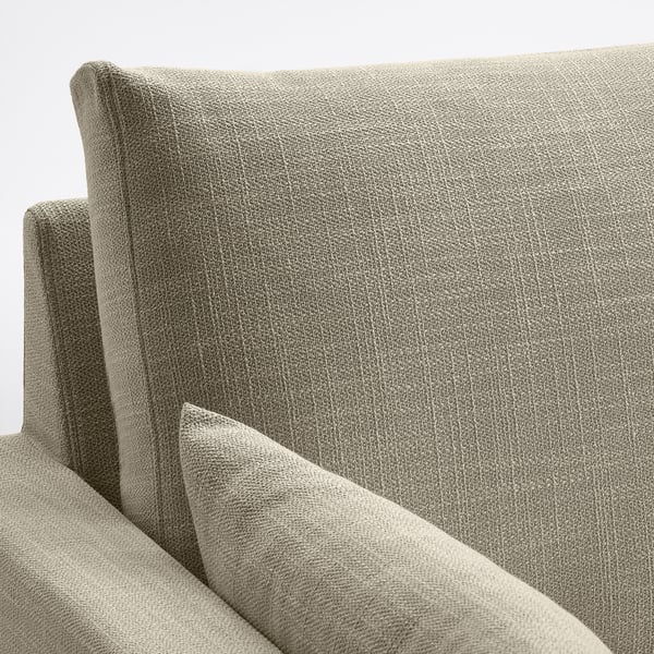 HYLTARP 3-seat sofa w chaise longue, left, Hemmesta light beige, 262 cm