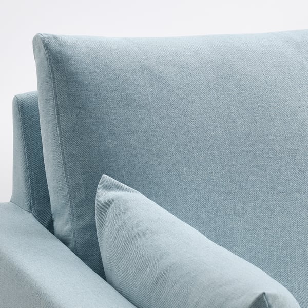 HYLTARP 3-seat sofa w chaise longue, left, Kilanda pale blue, 262 cm