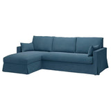 HYLTARP 3-seat sofa w chaise longue, left, Tallmyra blue, 262 cm