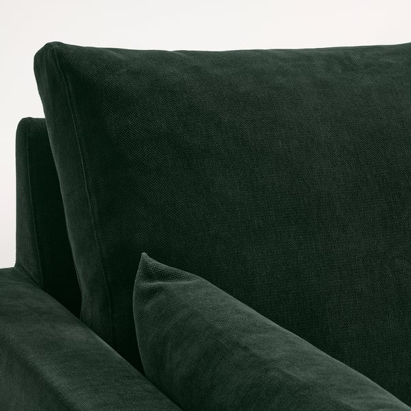 HYLTARP 3-seat sofa w chaise longue, left, Tallmyra dark green, 262 cm