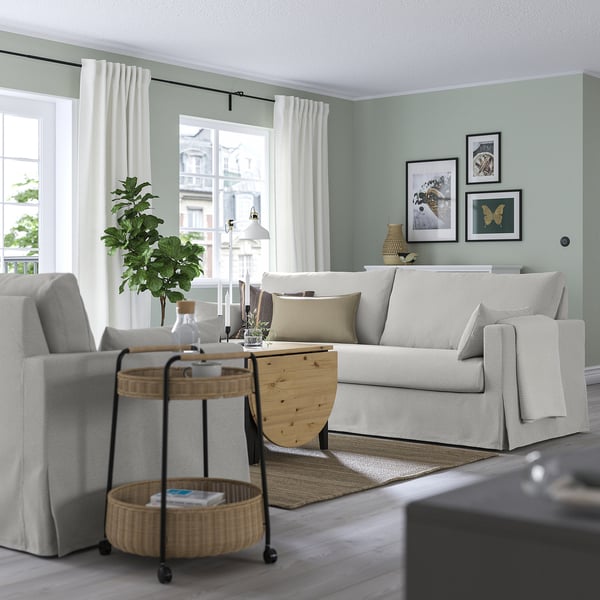 HYLTARP - 3-seater sofa, Tallmyra white/black ,