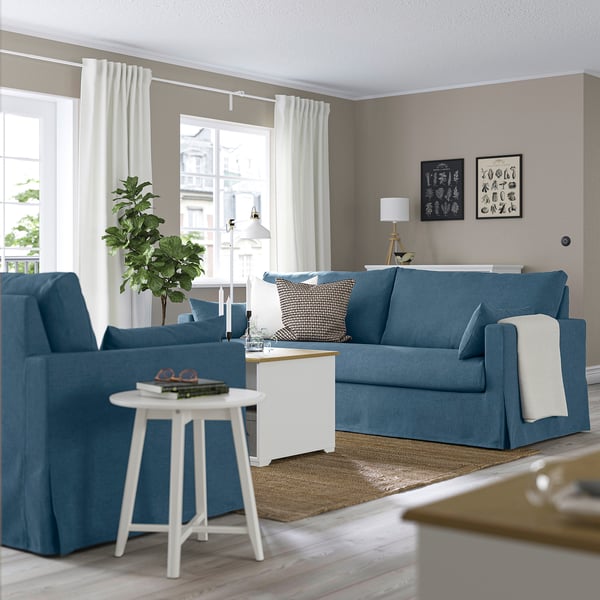 HYLTARP - 3-seater sofa, Tallmyra blue ,