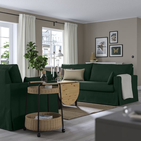 HYLTARP - 3-seater sofa, Tallmyra dark green ,