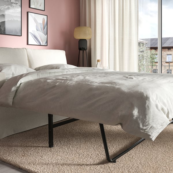 HYLTARP - 2-seater sofa bed, Gransel natural ,