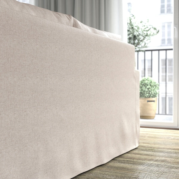 HYLTARP - 2-seater sofa bed, Gransel natural ,