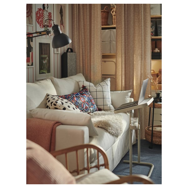 HYLTARP - 2-seater sofa bed, Gransel natural ,