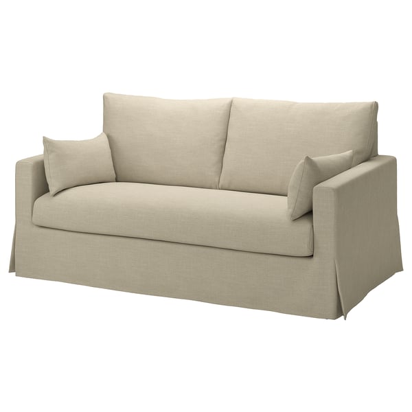 HYLTARP - 2-seater sofa bed, Hemmesta light beige ,