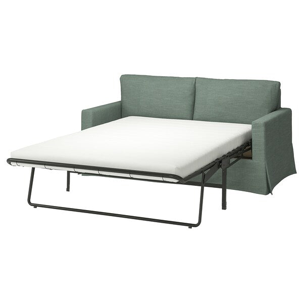 HYLTARP - 2-seater sofa bed, Hemmesta gray-green