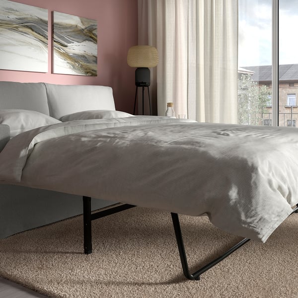 HYLTARP - 2-seater sofa bed, Tallmyra white/black ,