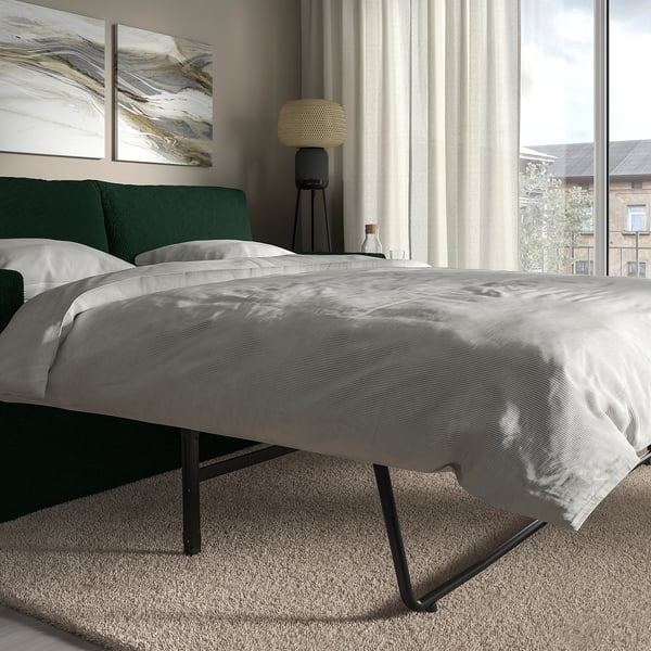 HYLTARP 2-seat sofa-bed, Tallmyra dark green, 182 cm