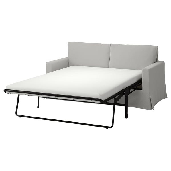 HYLTARP cover for 2-seat sofa-bed, Tallmyra white/black