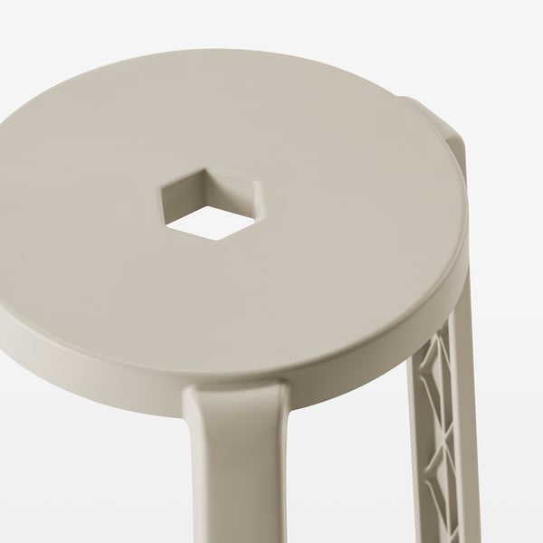 IBBARBO stool, beige, 39x45 cm