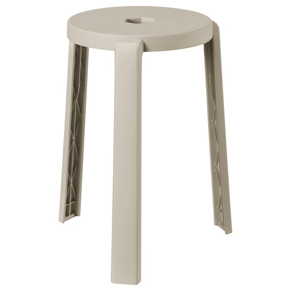 IBBARBO stool, beige, 39x45 cm