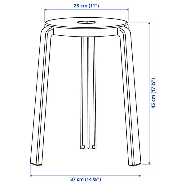 IBBARBO stool, dark grey, 39x45 cm
