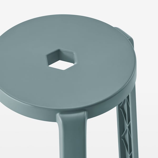 IBBARBO stool, turquoise, 39x45 cm