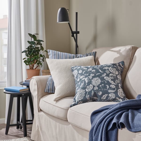IDALINNEA cushion cover, dark grey-blue, 50x50 cm